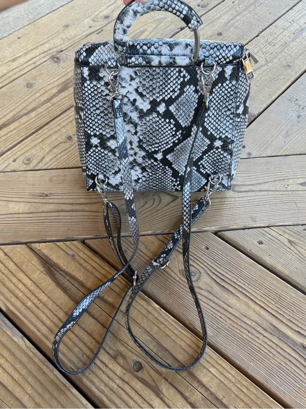 Also Snake-Print Mini Backpack/Purse - Picture 3 of 8